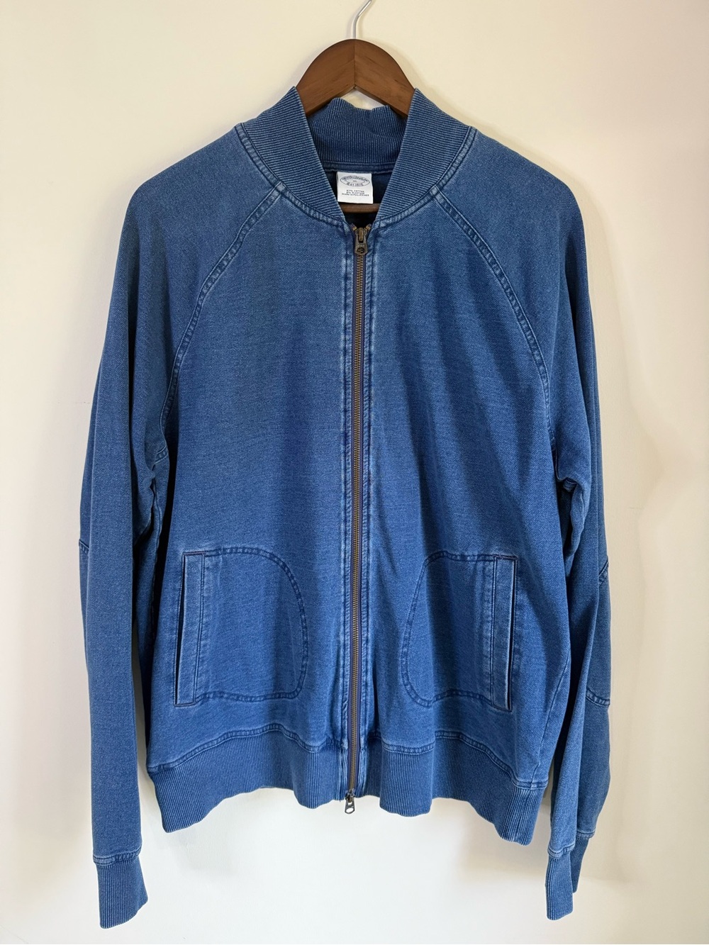 Brooks Brothers Denim Zip-Front Baseball Jacket